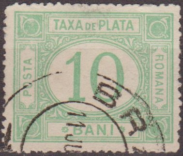 Rumania 1888 Scott J16 Sello º Portes Debidos Taxa de Plata Numeros 10 Bani Roumanie